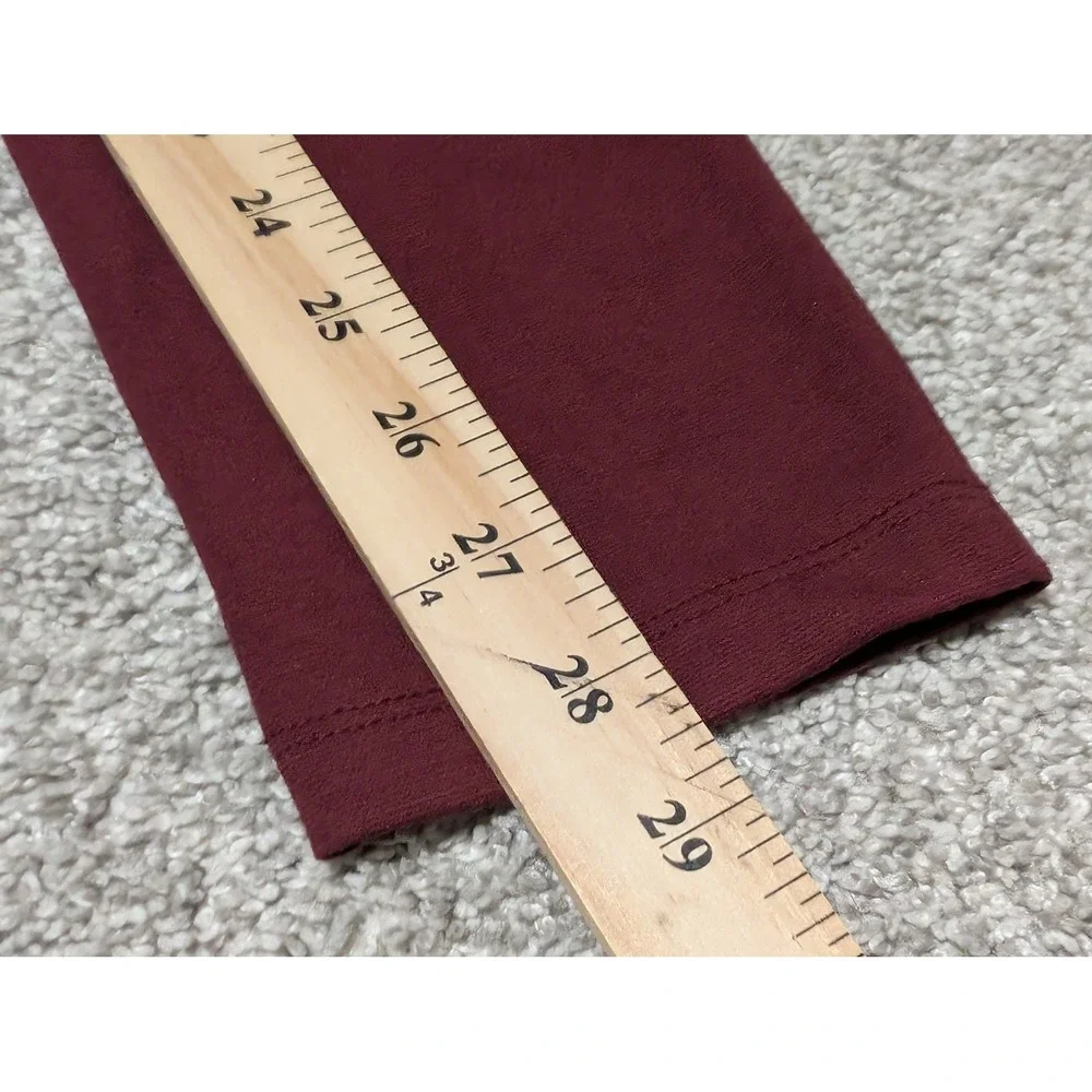 Michael Kors Pants Womens S Burgundy Pull On Pintuck Seam Slim Career Trousers